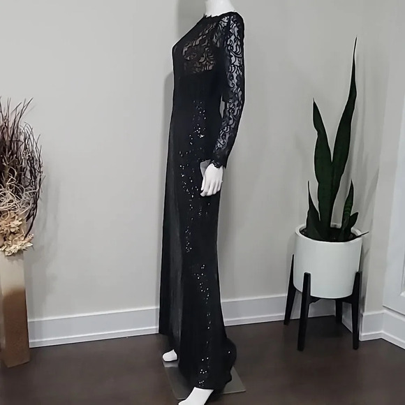 TADASHI Shoji AQUILA LACE SEQUIN GOWN - Picture 7 of 15